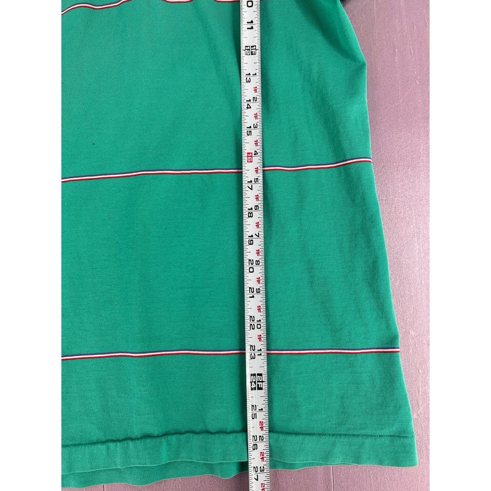 Vintage 80s IZOD Lacoste Polo Shirt Made in Japan Green Cotton Preppy Golf Shirt - Picture 10 of 12